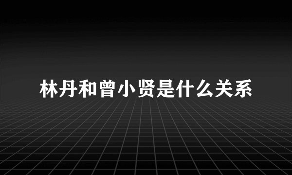 林丹和曾小贤是什么关系