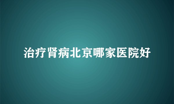 治疗肾病北京哪家医院好