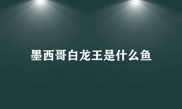 墨西哥白龙王是什么鱼