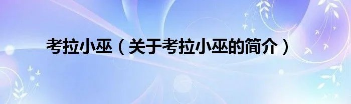 考拉小巫(关于考拉小巫的简介)