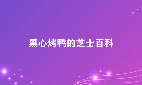 黑心烤鸭的芝士百科
