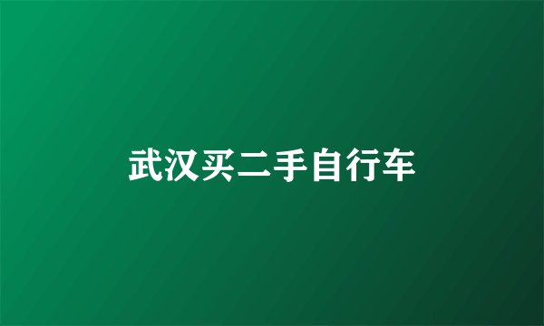 武汉买二手自行车