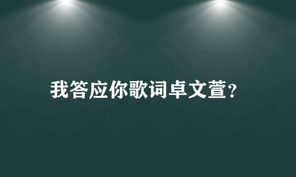 我答应你歌词卓文萱？
