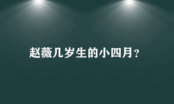 赵薇几岁生的小四月？