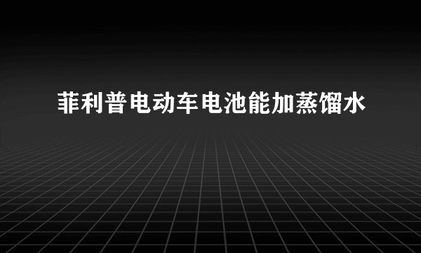 菲利普电动车电池能加蒸馏水