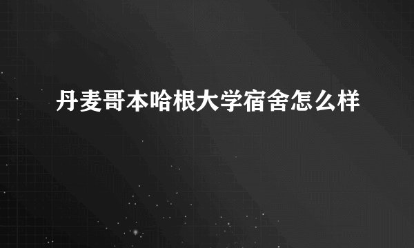 丹麦哥本哈根大学宿舍怎么样