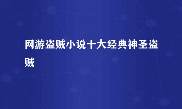 网游盗贼小说十大经典神圣盗贼
