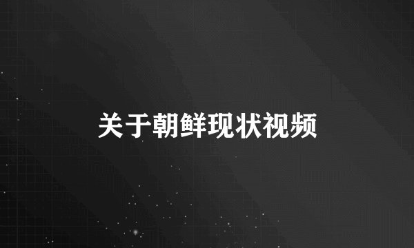 关于朝鲜现状视频