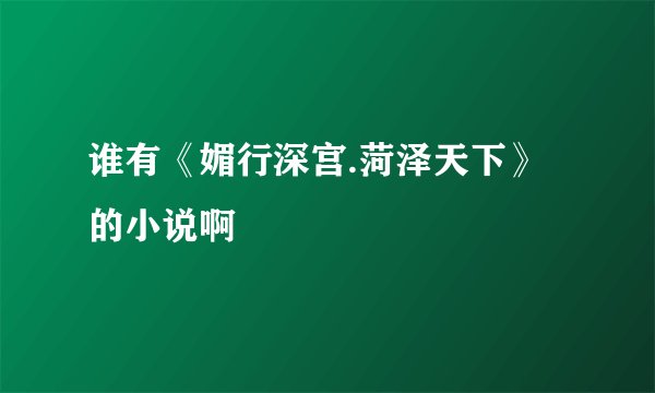 谁有《媚行深宫.菏泽天下》的小说啊