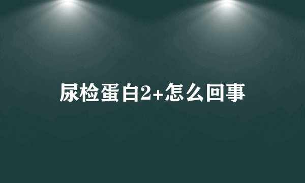 尿检蛋白2+怎么回事