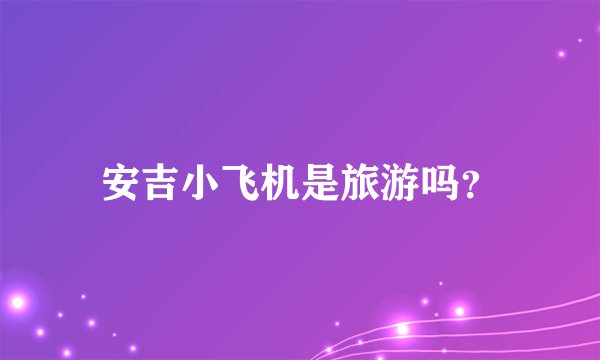 安吉小飞机是旅游吗？