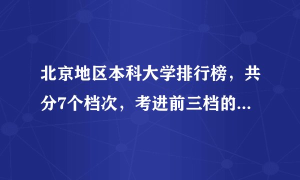 北京地区本科大学排行榜,共分7个档次,考进前三档的都算学霸