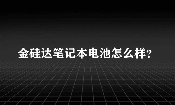 金硅达笔记本电池怎么样？