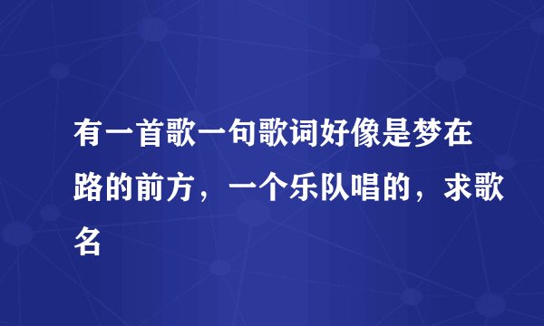 有一首歌一句歌词好像是梦在路的前方,一个乐队唱的,求歌名