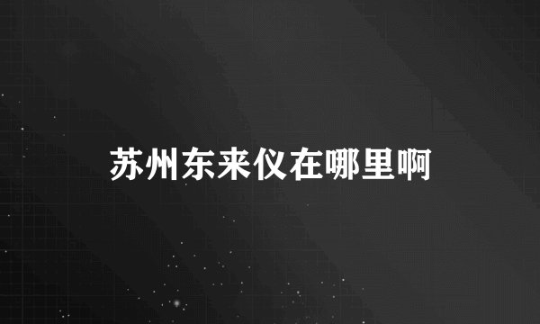 苏州东来仪在哪里啊