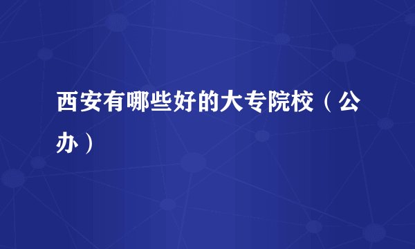 西安有哪些好的大专院校（公办）