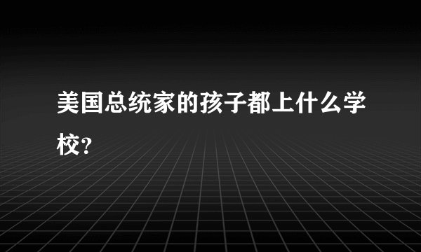 美国总统家的孩子都上什么学校？