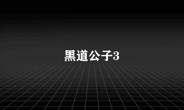 黑道公子3
