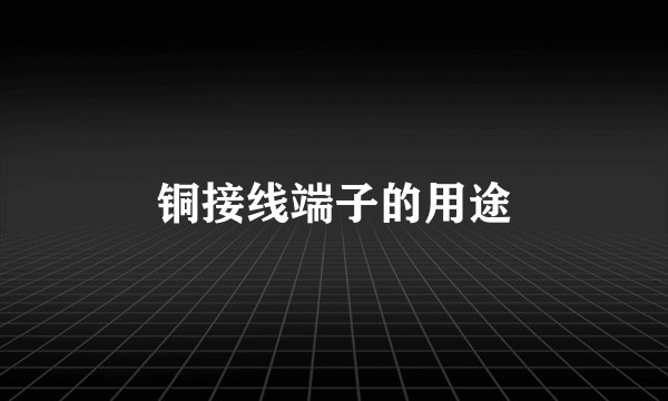 铜接线端子的用途