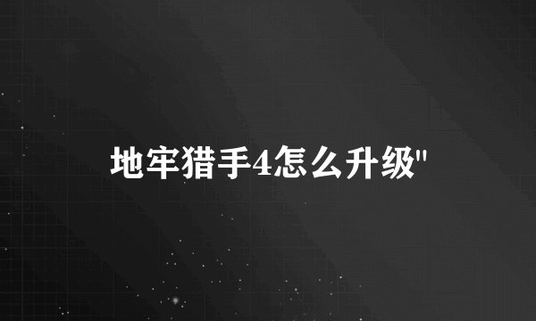 地牢猎手4怎么升级
