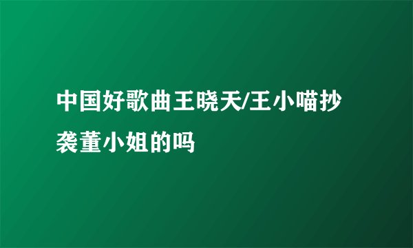 中国好歌曲王晓天/王小喵抄袭董小姐的吗