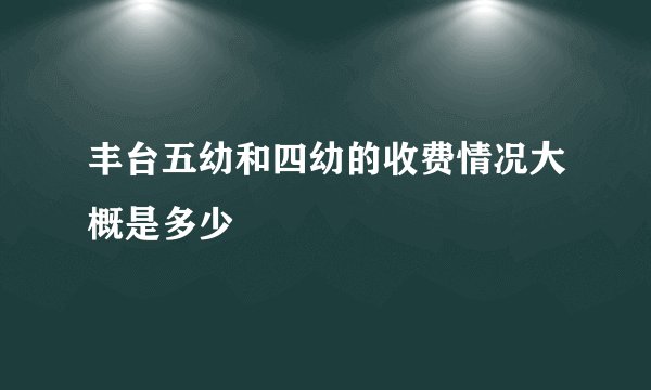 丰台五幼和四幼的收费情况大概是多少