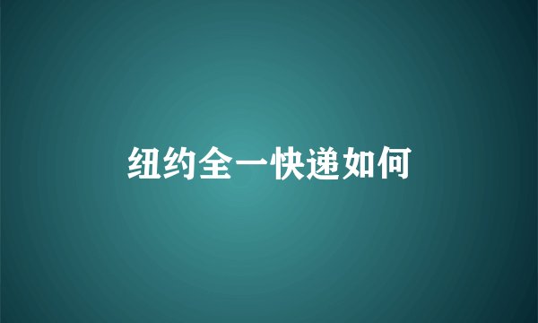 纽约全一快递如何