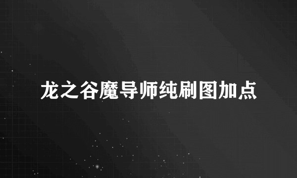 龙之谷魔导师纯刷图加点