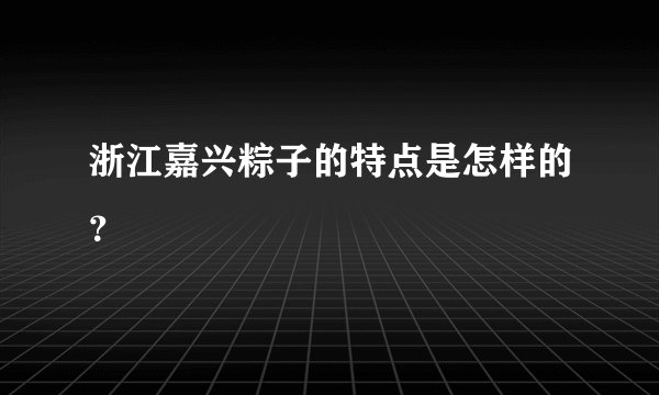 浙江嘉兴粽子的特点是怎样的？