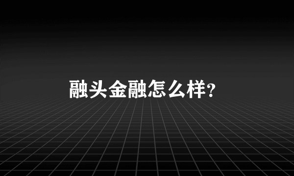 融头金融怎么样？