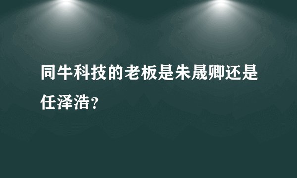 同牛科技的老板是朱晟卿还是任泽浩？