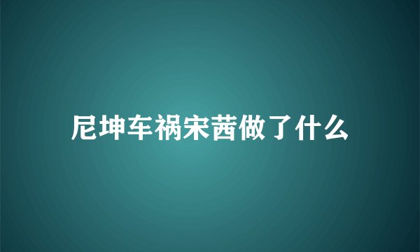 尼坤车祸宋茜做了什么