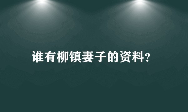 谁有柳镇妻子的资料？