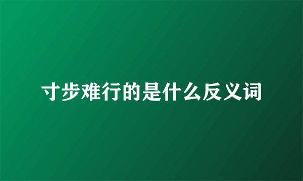 寸步难行的是什么反义词