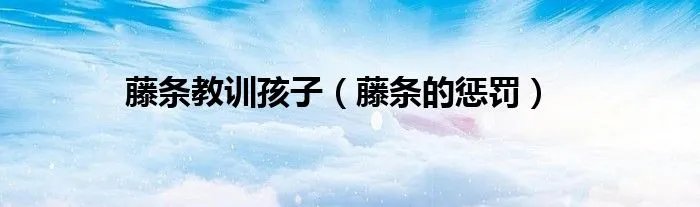 藤条教训孩子（藤条的惩罚）