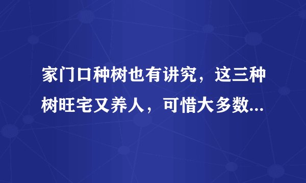 家门口种树也有讲究,这三种树旺宅又养人,可惜大多数人都不知道