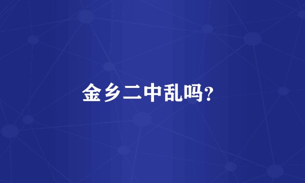 金乡二中乱吗？