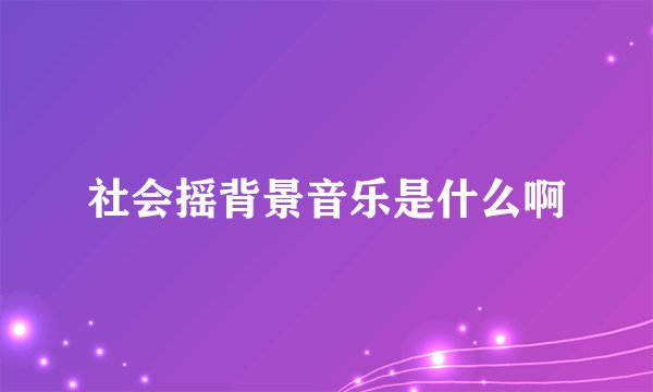社会摇背景音乐是什么啊