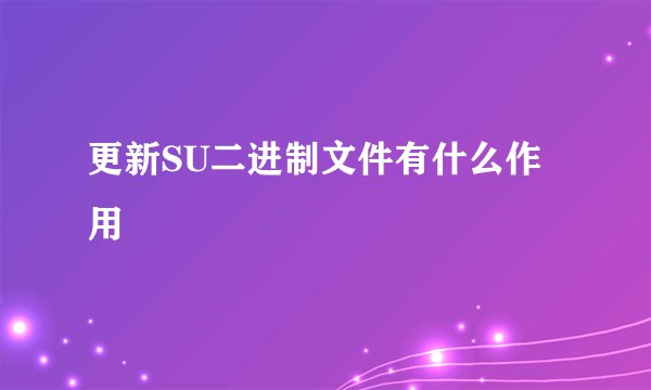 更新SU二进制文件有什么作用
