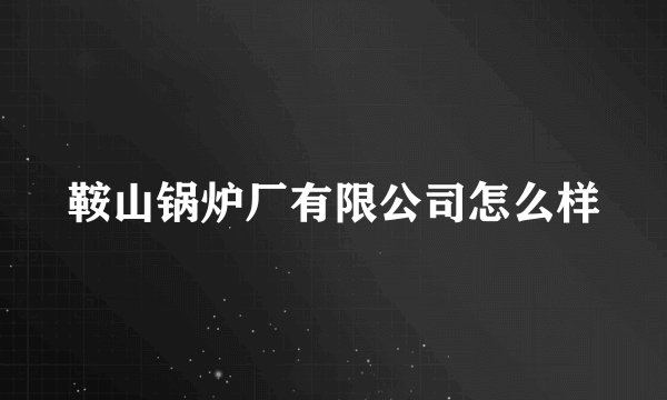 鞍山锅炉厂有限公司怎么样