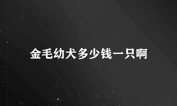 金毛幼犬多少钱一只啊