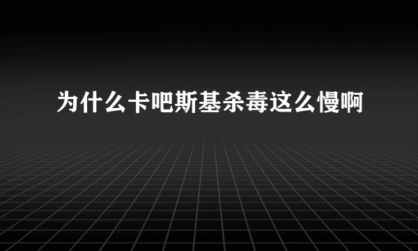 为什么卡吧斯基杀毒这么慢啊