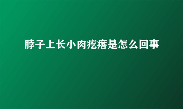 脖子上长小肉疙瘩是怎么回事