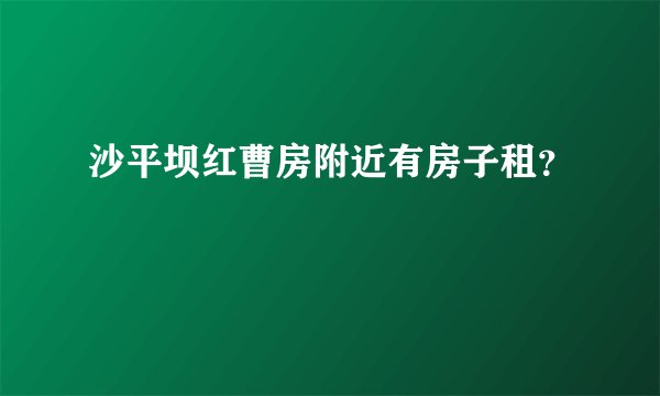 沙平坝红曹房附近有房子租？