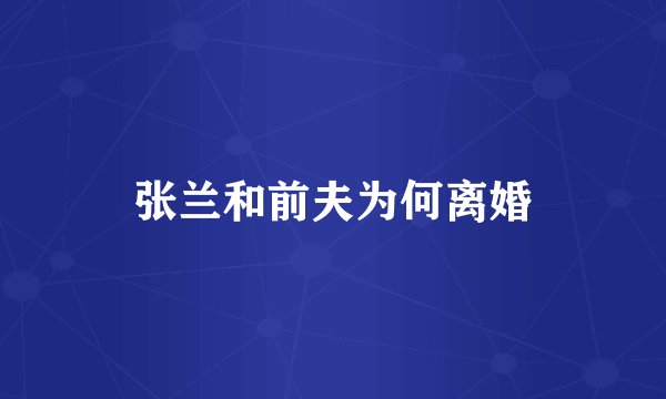 张兰和前夫为何离婚