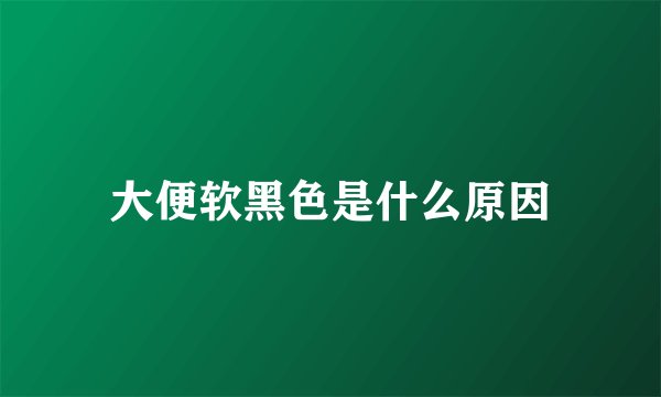 大便软黑色是什么原因