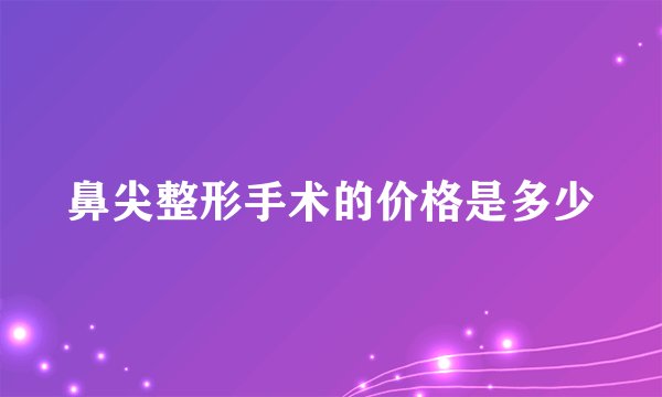 鼻尖整形手术的价格是多少