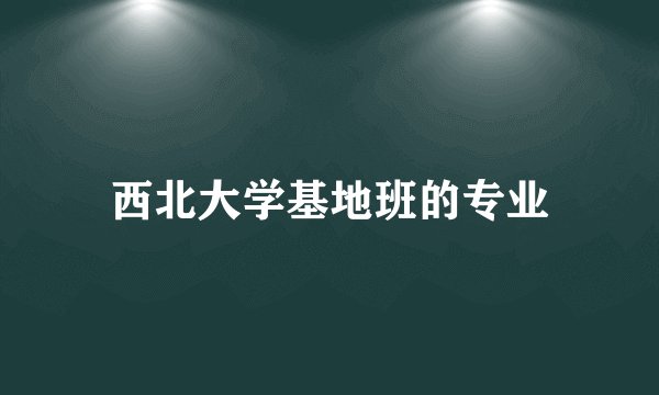 西北大学基地班的专业
