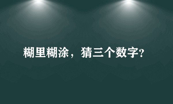 糊里糊涂，猜三个数字？