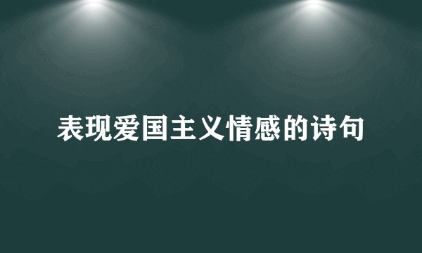表现爱国主义情感的诗句